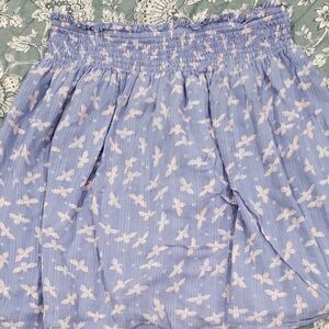 LOFT Blue and White Bubble Mini Skirt
